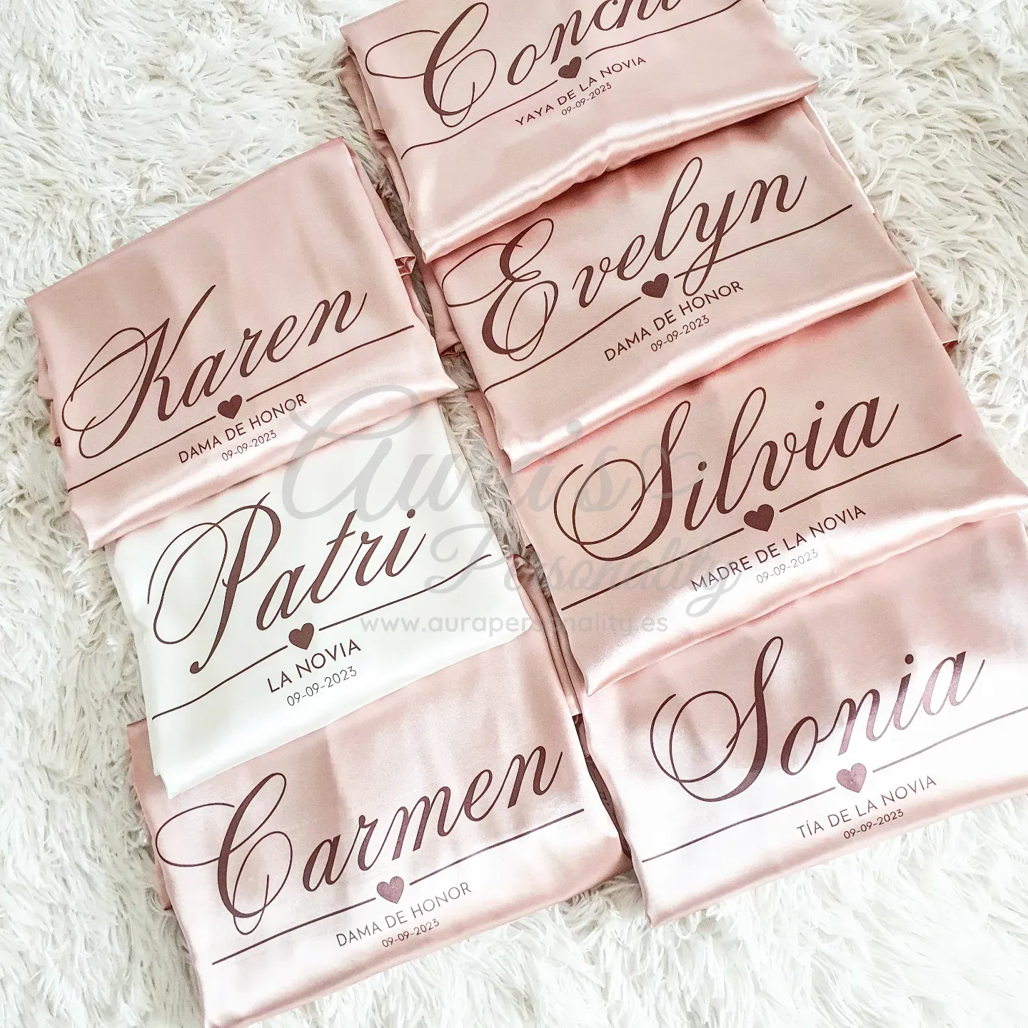 Batas personalizadas lisas damas de honor rosa