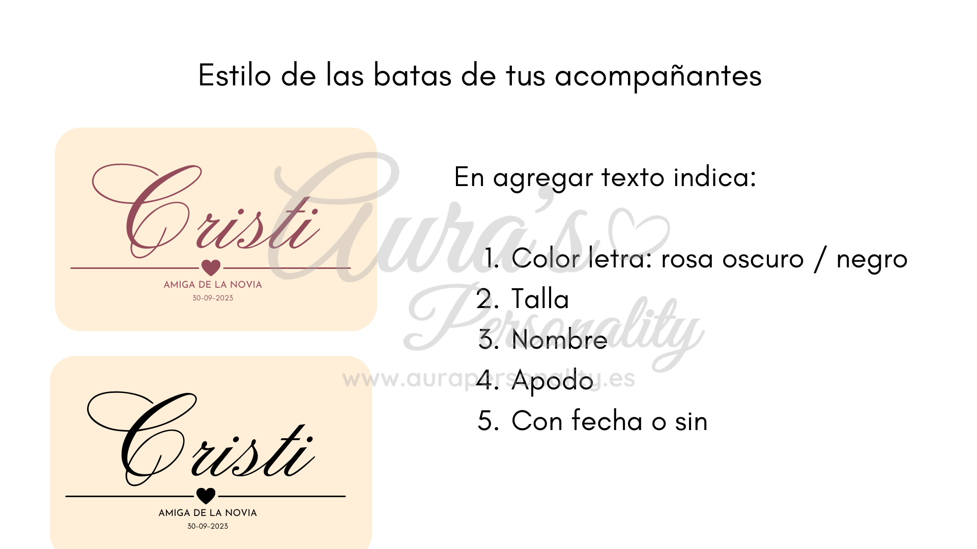 Batas personalizadas lisas damas de honor rosa